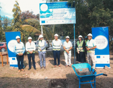 construção do jardim público junto à ribeira de Maloa