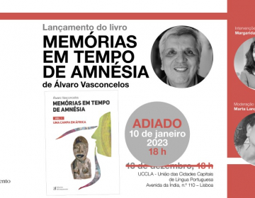 Adiamento da apresentação do livro “Memórias em Tempo de Amnésia” de Álvaro Vasconcelos