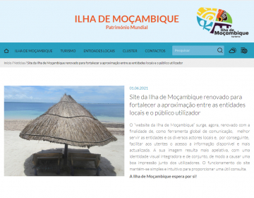 Ilha de Moçambique com website renovado 