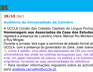 Fora de Portas - Auditório da Universidade de Coimbra