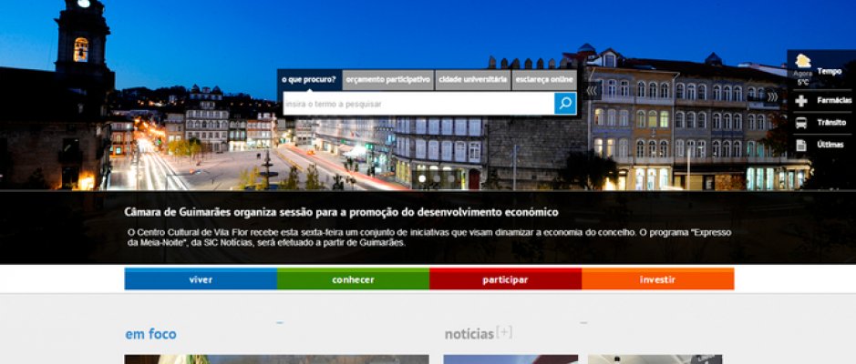 Website do município de Guimarães distinguido como “Boa Prática” na Administração Pública