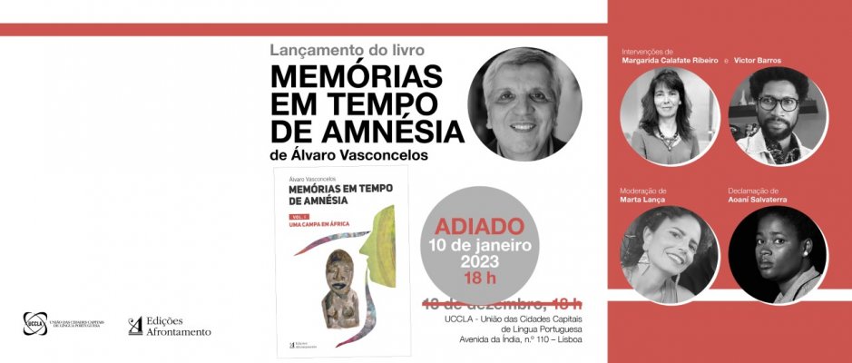 Adiamento da apresentação do livro “Memórias em Tempo de Amnésia” de Álvaro Vasconcelos